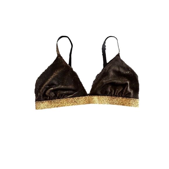 Women's Colsie Bralette XL Black Gold - Picture 1 of 5